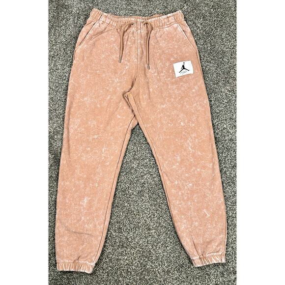 NIKE Air Jordan Men's M Jogger Pants Mineral Clay White Flight Script GUC - Picture 1 of 10